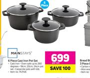 Mainstays 6 Piece Cast Iron Pot Set-Per Set