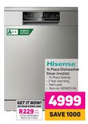 Hisense 14 Place Dishwasher Silver H14DSS