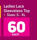Ladies Lace Sleeveless Top Sizes S-XL-Each