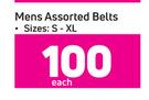 Mens Assorted Belts Sizes S-XL-Each