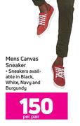 Mens Canvas Sneaker-Per Pair