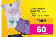 Assorted Frozen Girls T-Shirts & Shorts-Each