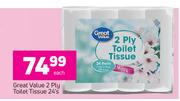 Great Value 2 Ply Toilet Tissue-24's Each