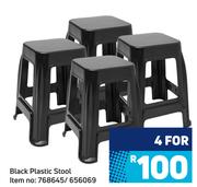 Black Plastic Stool-For 4