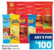 Beacon Chocolate Slabs Assorted-For Any 9 x 80g