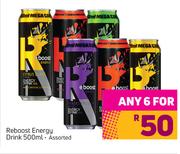 Reboost Energy Drink Assorted-For Any 6 x 500ml
