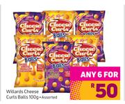 Willard's Cheese Curls Balls Assorted-For Any 6 x 100g