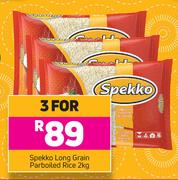 Spekko Long Grain Parboiled Rice-For 3 x 2Kg