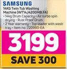 Samsung 14Kg Twin Tub Washing Machine WT14J4200MB.FA