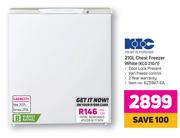 KIC 210Ltr Chest Freezer (White) KCG 210/1