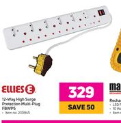 Ellies 12-Way High Surge Protection Multi-Plug FBWP5