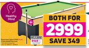 Shoot Pool Table PT500 + 2 Pack Easi8 Pool Cues-For Both