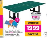 Shoot Table Tennis Table TT500 + Donnay Smash Complete 2 Player Set-For Both