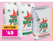 White Star Super Maize Meal Or Quick Cook Maize Meal-For Any 3 x 2.5Kg