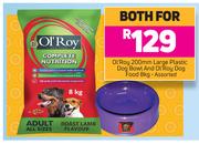 Ol'Roy 200mm Large Plastic Dog Bowl & Ol'Roy Dog Food 8Kg-For Both