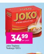 Joko Tagless Teabags-100's Per Pack
