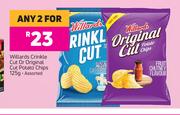 Willards Crinkle Cut Or Original Cut Potato Chips Assorted-For Any 2 x 125g