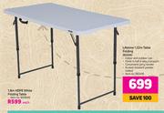 Lifetime 1.8m HDPE White Folding Table