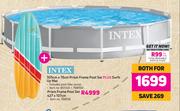 Intex 305cm x 76cm Prism Frame Pool Set Plus Surfs Up Mat
