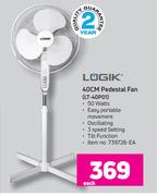 Logik 40cm Pedestal Fan LT40P01-Each