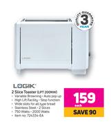 Logik 2 Slice Toaster LPT 2000NW-Each