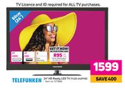 Telefunken 24"(60cm) HD Ready LED TV TLED-240FHD