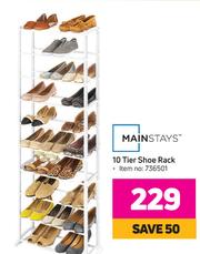 Mainstays 10 sales tier shoe rack
