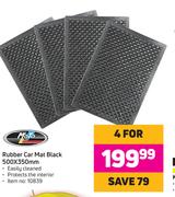 Moto Rubber Car Mat (Black) 500X350mm-For 4