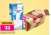 Great Value Long Life Milk 1Ltr & BB Brown Bread 700g-For Both