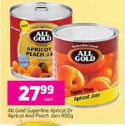 All Gold Superfine Apricot Or Apricot & Peach Jam-900g Each