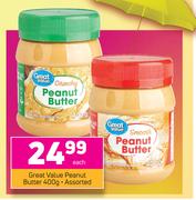 Great Value Peanut Butter Assorted-400g Each