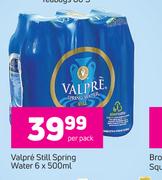 Valpre Still Spring Water-6 x 500ml Per Pack