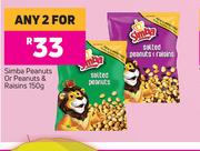 Simba Peanuts Or Peanuts & Raisins-For Any 2 x 150g