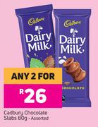 Cadbury Chocolate Slabs Assorted-For Any 2 x 80g
