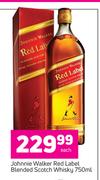 Johnnie Walker Red Label Blended Scotch Whisky-750ml Each