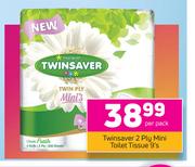 Twinsaver 2 Ply Mini Toilet Tissue-9's Per Pack