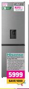 Hisense 415L Bottom Freezer Inox Fridge With WD