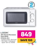 Logik 20L Manual Microwave Oven (White) P70H20L-SEJ