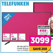 Telefunken 39" HD LED TV TLEDD-39 HD A