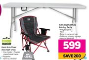Camp Master 1.8m HDPE White Folding Table