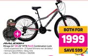 Raleigh Mirage 24" Or 26" MTB Plus Combination Lock-For Both