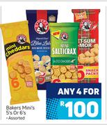 Bakers Mini's 5's or 6's Assorted Packs-For Any 4
