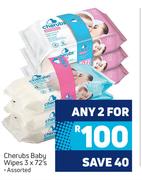 Chrubs Baby Wipes Assorted 3 x 72's Pack-For Any 2