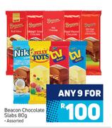 Beacon Chocolate Slabs Assorted-For Any 9 x 80g