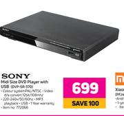 Sony Midi Size DVD Player With USB DVP-SR-370