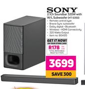Sony 2.1 CH Soundbar 320W With W/L Subwoofer HT-S350
