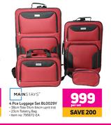 Mainstays 4 Pce Luggage Set BL0029Y-Per Set