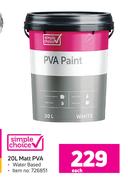 Simple Choice 20Ltr Matt PVA-Each