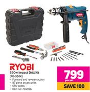 Ryobi 550W Impact Drill Kit PD-550K