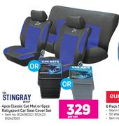 Stingray 4 Pce Classic Car Mat Or 6 Pce Rallysport Car Seat Cover Set-Per Set